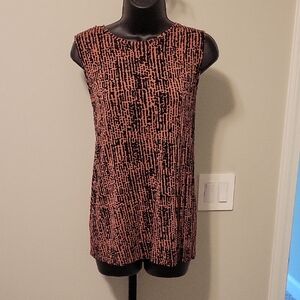 Nine West Black and Brown Patterned Top